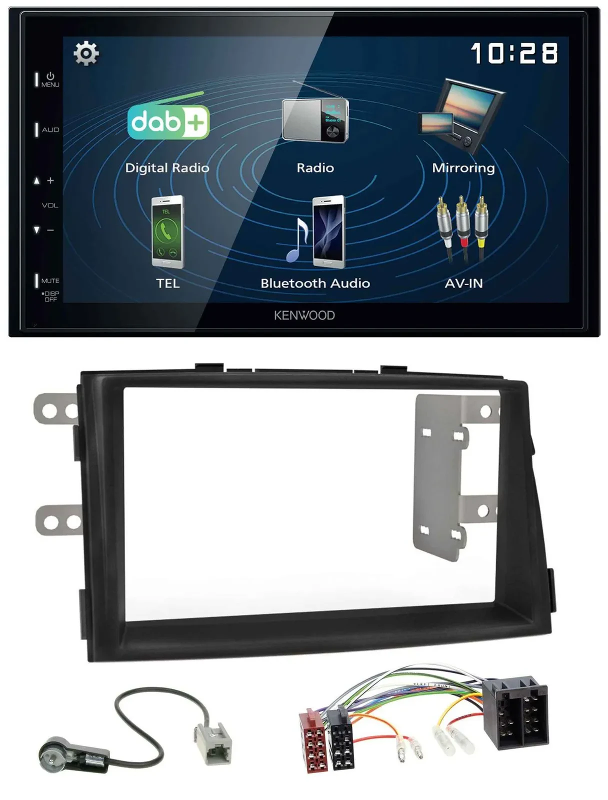 Kenwood 2DIN Bluetooth MP3 USB DAB Autoradio für Kia Sorento II XM 2009-2012