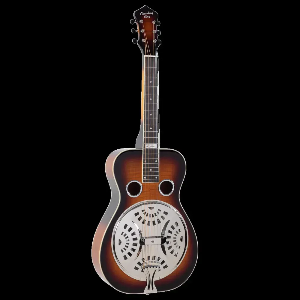 Recording King Phil Leadbetter Signature Squareneck Flame Maple Resonator Guitar