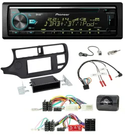 Pioneer DAB Lenkrad CD USB Bluetooth Autoradio für Kia Rio UB 2011-2015 schwarz