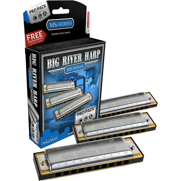 Набор губных гармошек Hohner 590 Big River Harp Pro Pack - MS-Series Harmonicas 3 шт