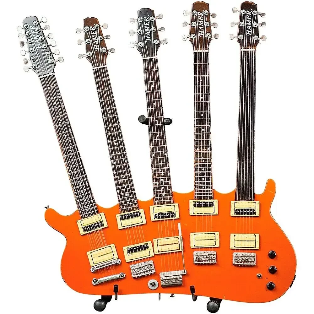 Статуэтка Hal Leonard Rick Nielsen 5-Neck Orange Monster Model Miniature Guitar Replica
