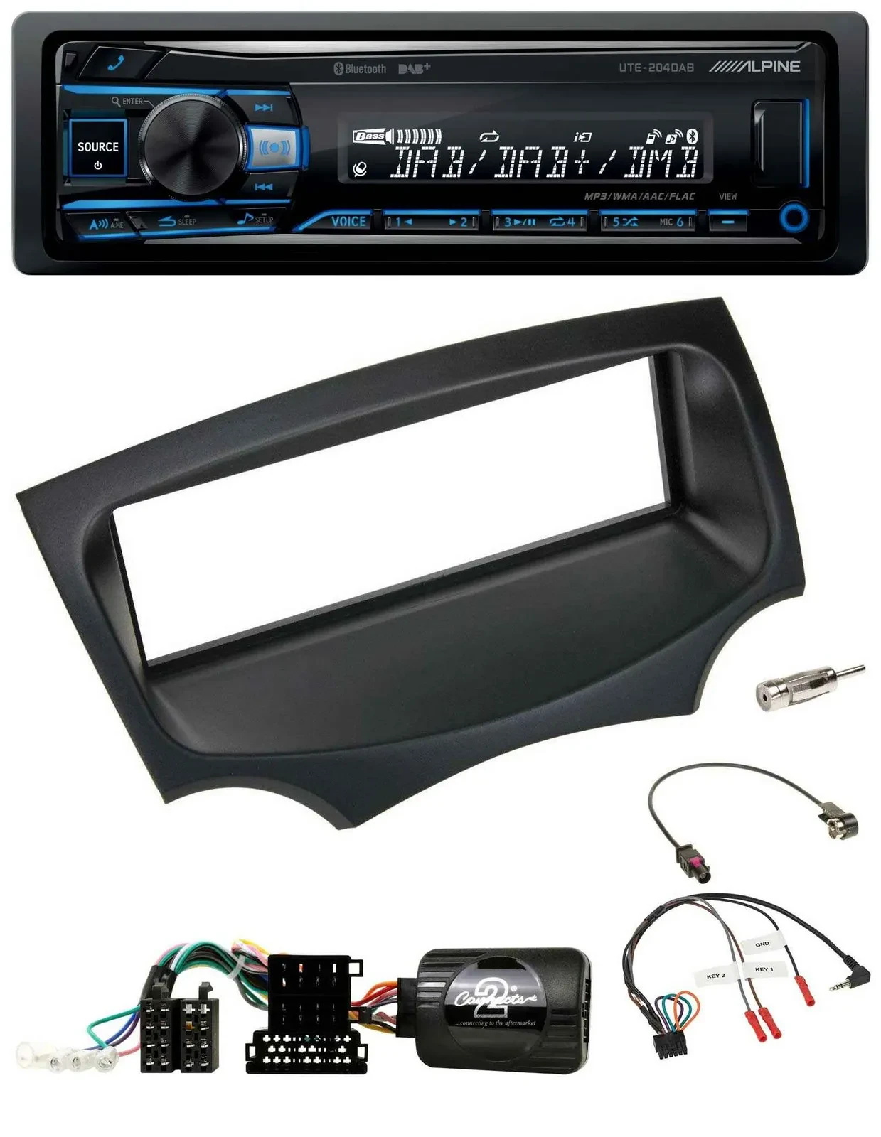 Alpine USB Bluetooth DAB Lenkrad Autoradio für Ford Ka RU8 2008-2017