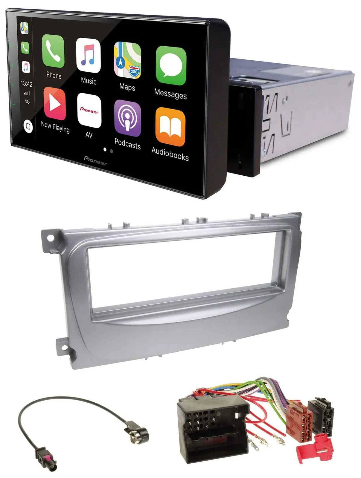 Pioneer Bluetooth MP3 DAB USB Autoradio für Ford Galaxy C-Max Focus ab 2007 silb