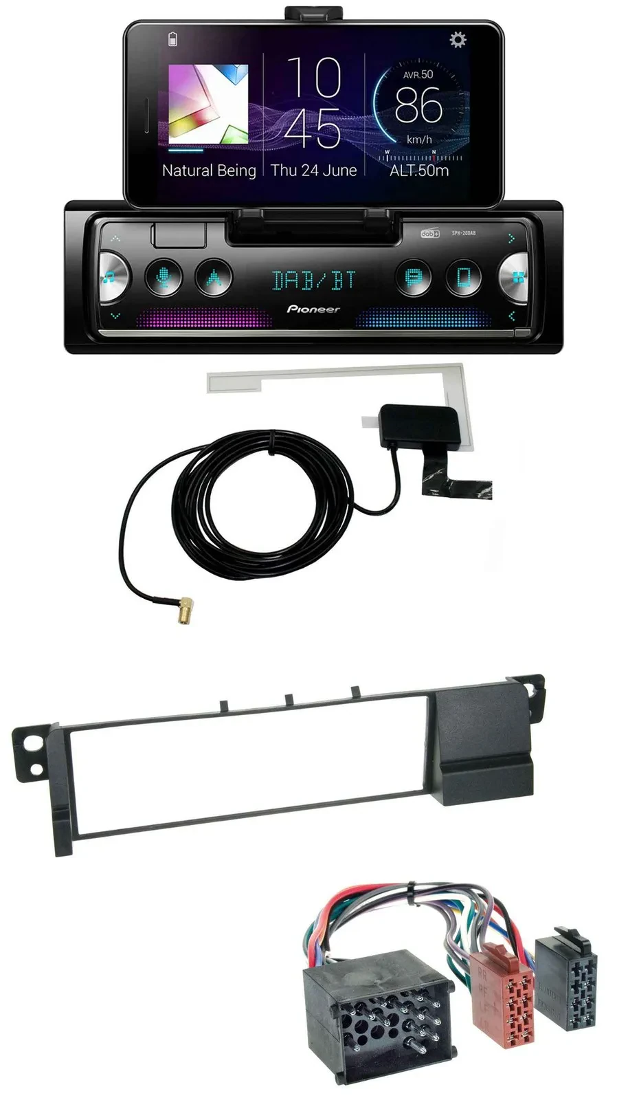 Pioneer DAB Bluetooth MP3 USB Autoradio für BMW 3er E46 (Rundpin, ab 1998)