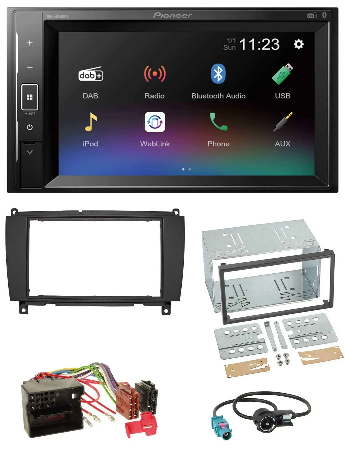 Pioneer DAB MP3 2DIN Bluetooth USB Autoradio für Mercedes CLK C209 A209 04-10