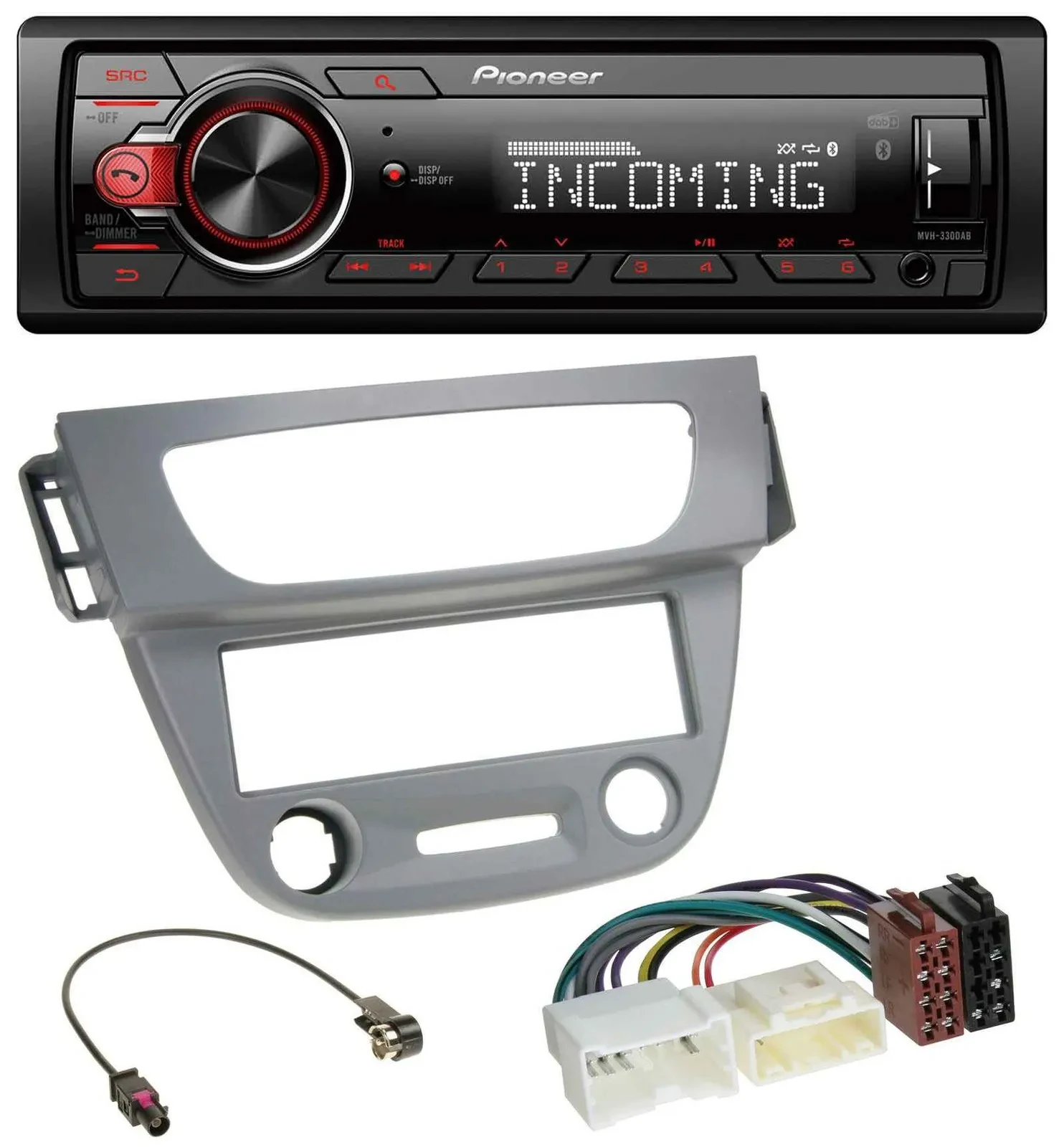 Pioneer Bluetooth USB DAB MP3 Autoradio für Renault Megane 3 (12-14) - grau
