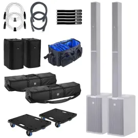 LD Systems MAUI 11 G3 W White PA DJ Column Speaker Systems w Bags & Covers 2 ...