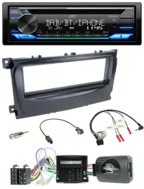JVC Bluetooth Lenkrad USB DAB CD Autoradio für Ford Mondeo S-Max 2007-14 Can-Bus