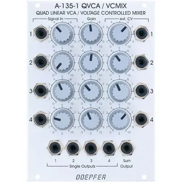 Модульный студийный синтезатор Doepfer A-135-1 VC Mixer / Quad VCA - VCA Modular Synthesizer