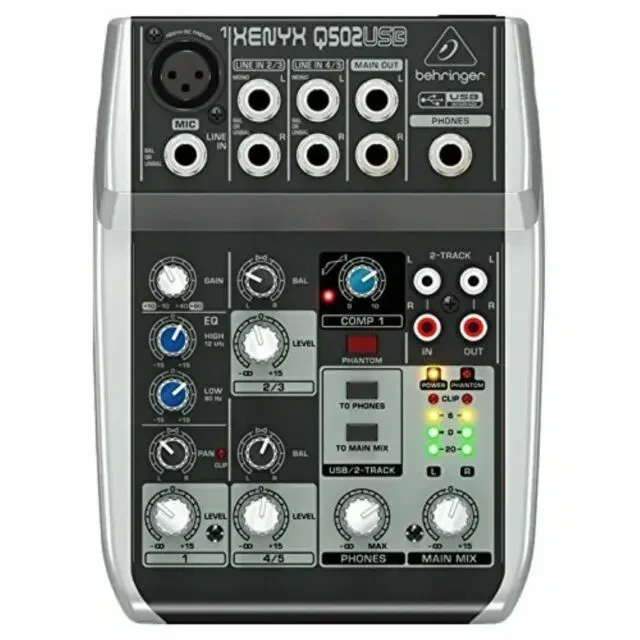 Б/У аналоговый микшер Behringer XENYX Q502USB 5-канальный, USB, без блока питания