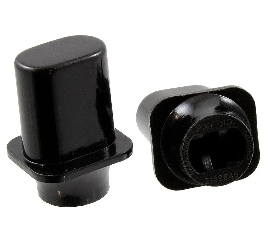 Allparts Top Hat Switch Knobs for Fender Tele, Oak Girgsby, CRL, BLACK, Set of 2