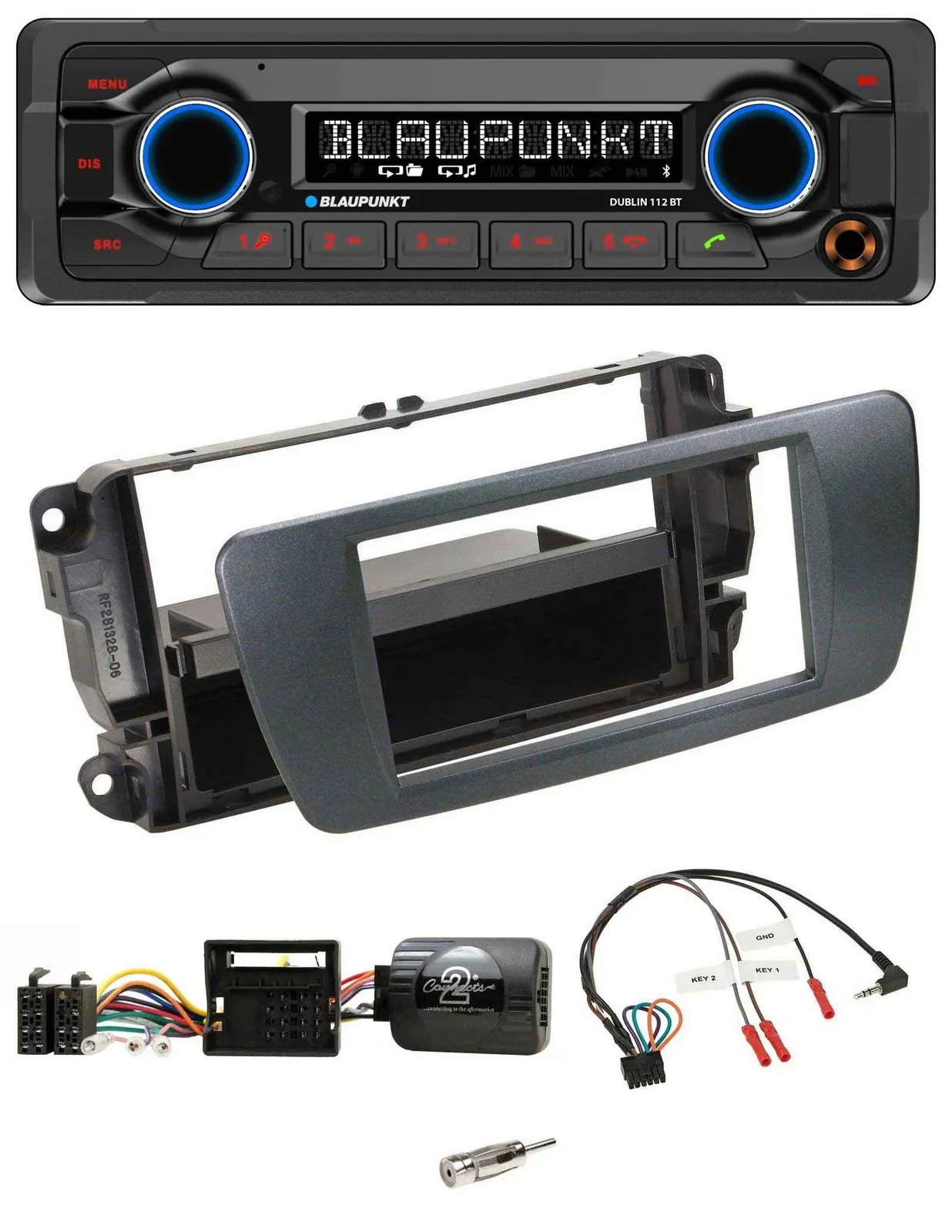 Blaupunkt MP3 Bluetooth USB Lenkrad Autoradio für Seat Ibiza azabacheschwarz
