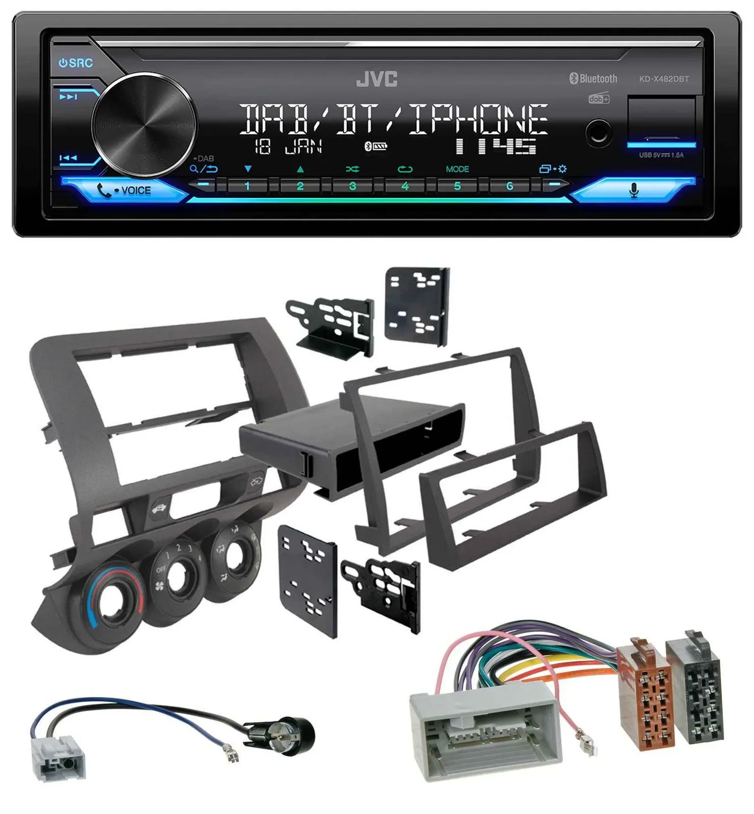 JVC Bluetooth DAB USB MP3 Autoradio für Honda Fit 06-07 nur US-Importe
