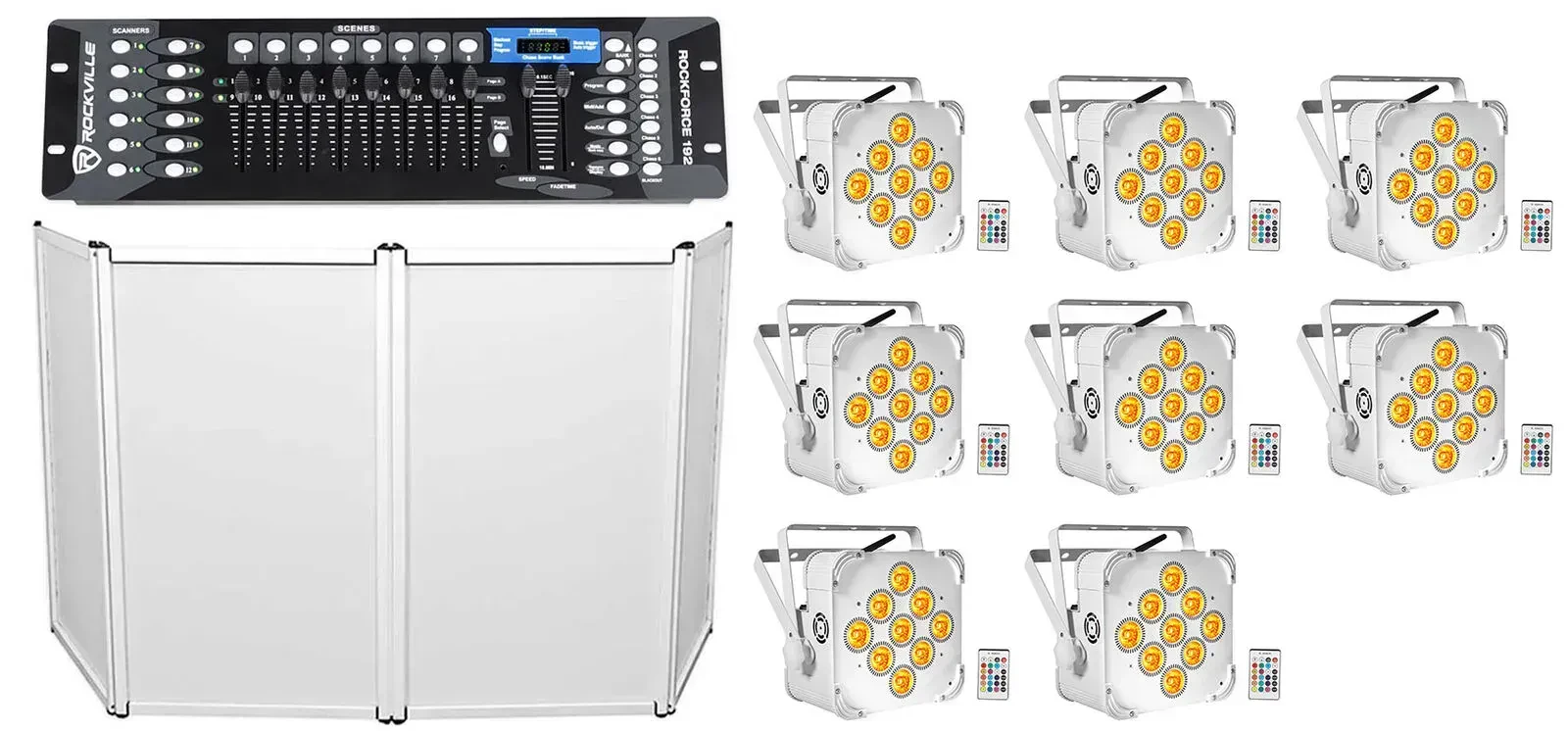 Светодиодный прибор Rockville BEST PAR 60 White с аксессуарами (8 штук)