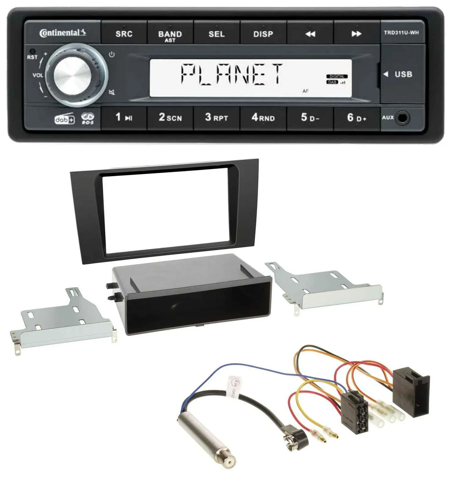 Continental MP3 AUX USB DAB 1DIN Autoradio für Audi A4 (B5 1999-2001) Symphony