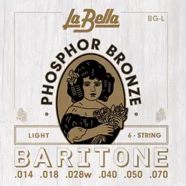 Струны для акустической гитары La Bella BG-L Baritone Phosphor Bronze Light 14-70