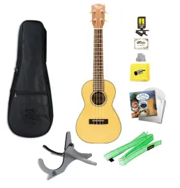 Ohana CK22 Solid Top Concert Ukulele with Bag, Tuner, Strings, Stand, More