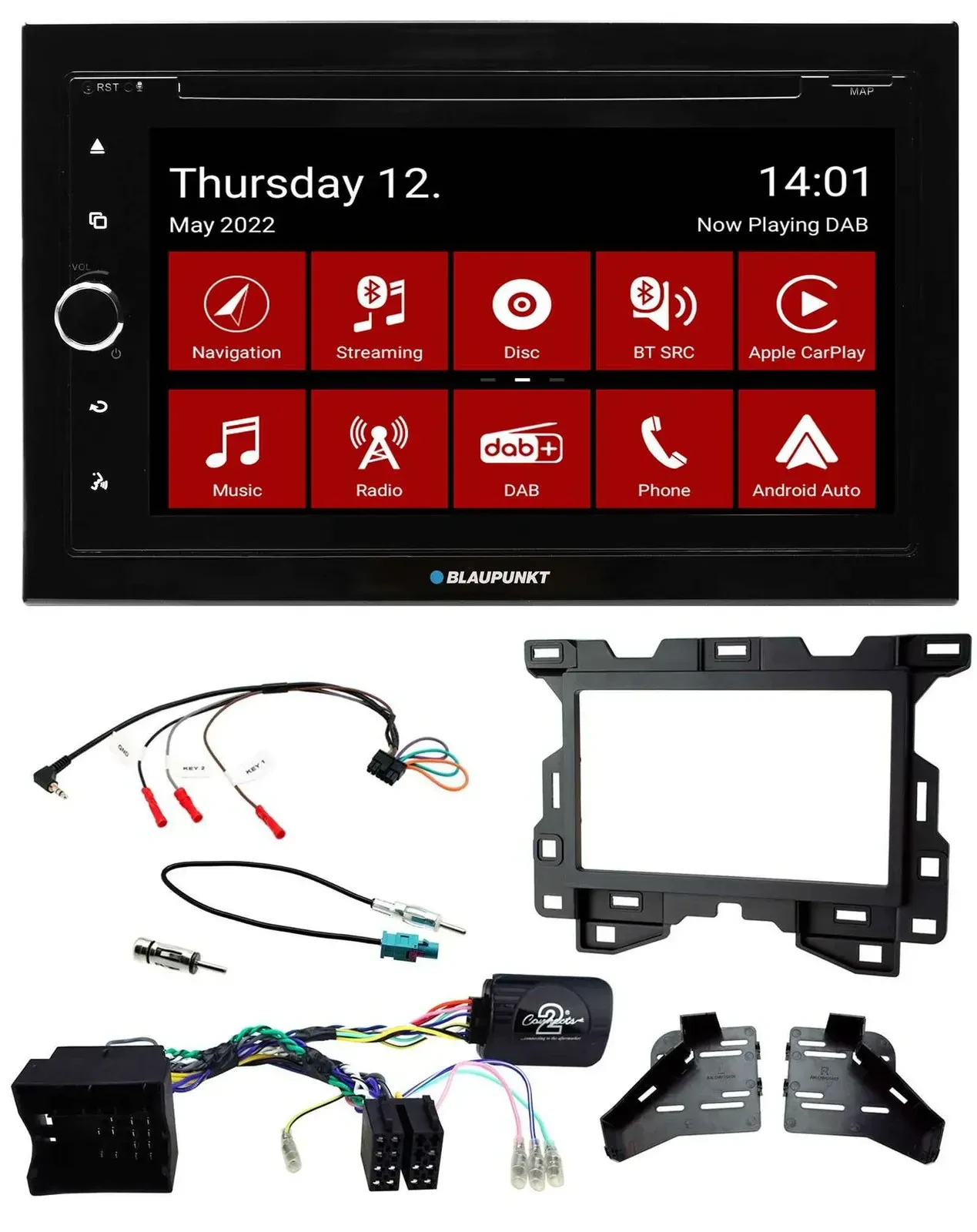 Blaupunkt 2DIN Lenkrad Bluetooth USB TMC DAB Navigation für Mercedes Sprinter W9