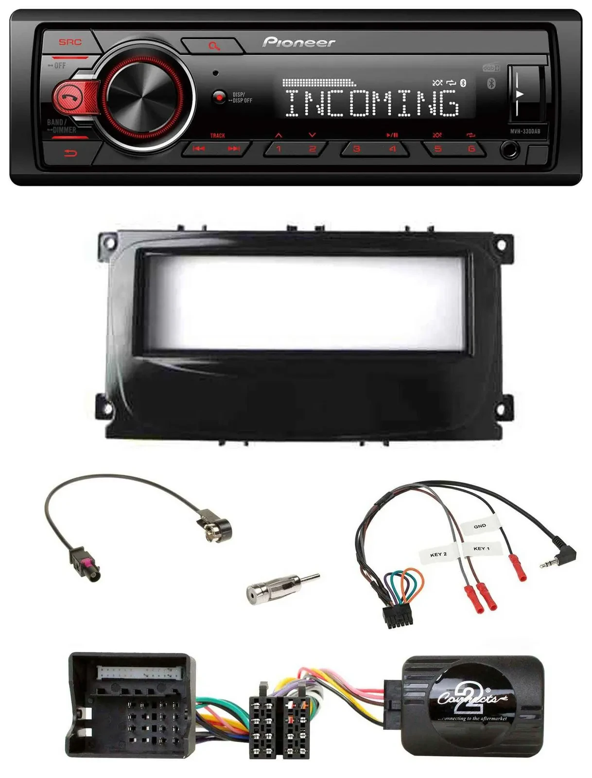 Автомагнитола для Ford Mondeo 2007–2014 и S-Max Pioneer Bluetooth, USB, DAB, поддержка управления с руля