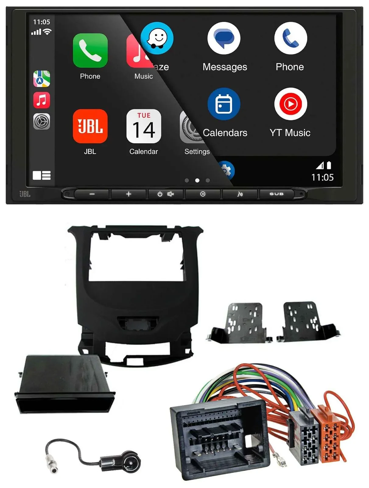 JBL USB 2DIN MP3 Bluetooth AUX Autoradio für Chevrolet Cruze ab 16 Klavierlack/s