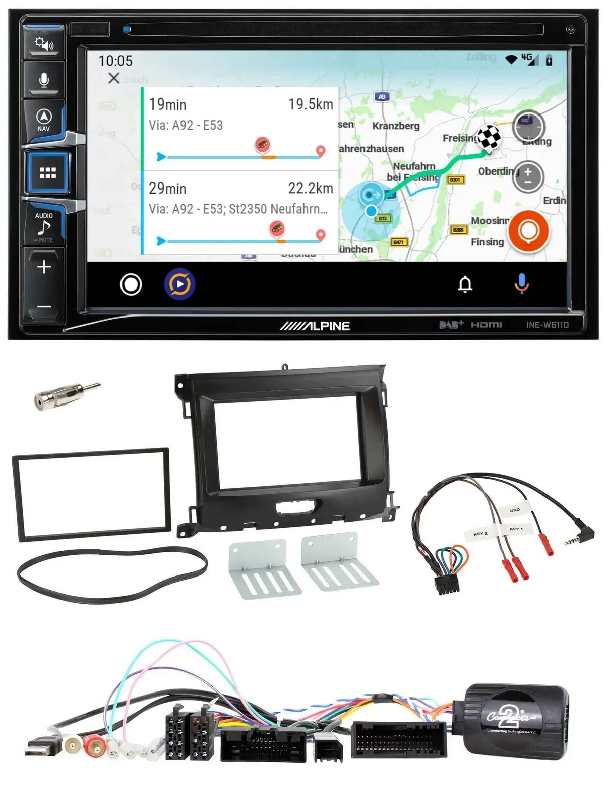 Alpine Bluetooth TMC USB DAB 2DIN Lenkrad Navigation für Ford Ranger XL ab 02/20