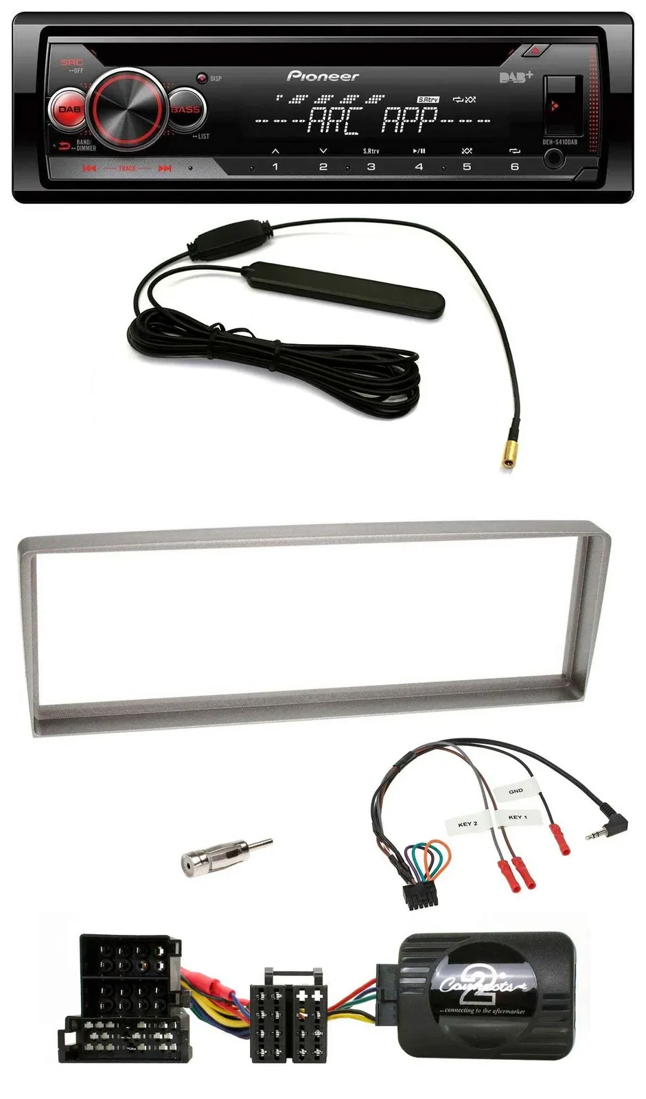 Pioneer CD USB Lenkrad DAB MP3 Autoradio für Alfa Romeo 156 ab 2003 silber