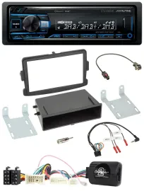 Alpine USB Bluetooth DAB Lenkrad Autoradio für Dacia Logan Sandero ab 12 schwarz