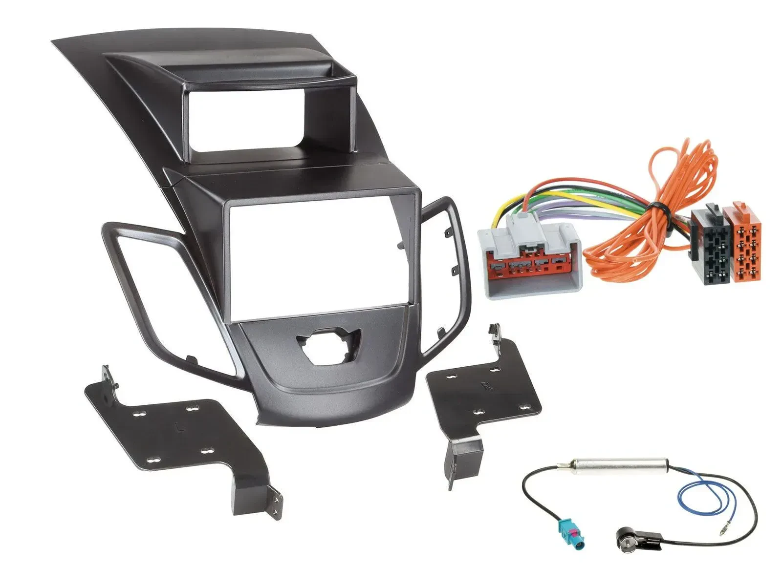 Einbauset Doppel DIN Autoradio für Ford Fiesta 08-10 Display schwarz