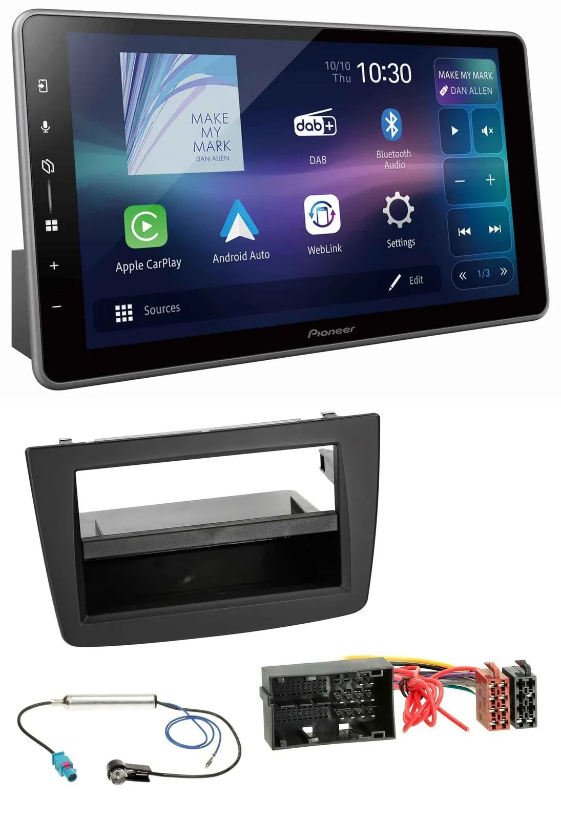 Автомагнитола для Alfa Romeo Mito 955 Pioneer Bluetooth USB DAB MP3 черная