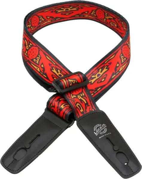 Ремень для гитары Lock-It Straps LIS-037-BM7 Bob Masse Rock Art Red Thistles