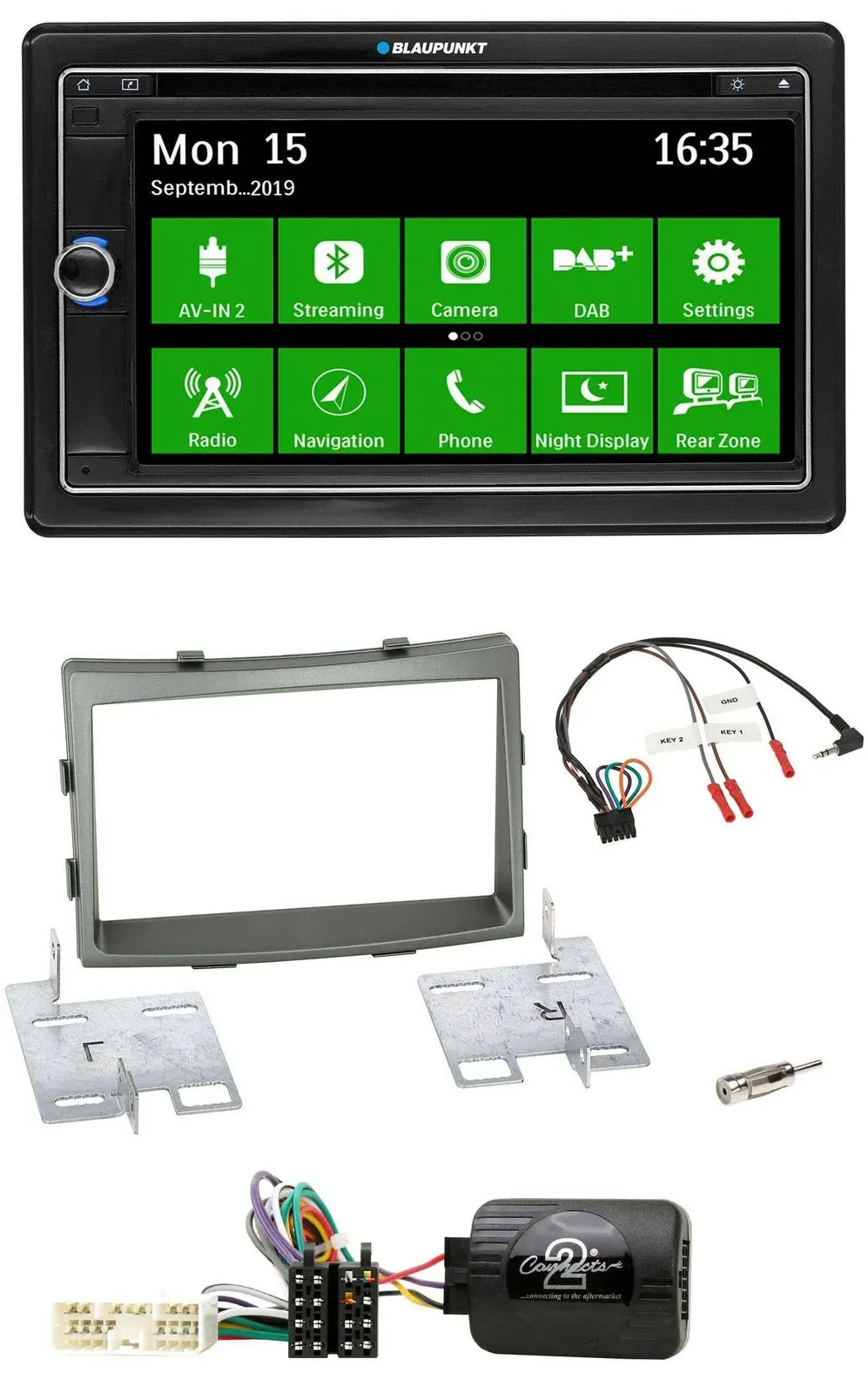 Blaupunkt Bluetooth 2DIN Lenkrad DAB USB TMC Navigation für SSangYong Rodius ab
