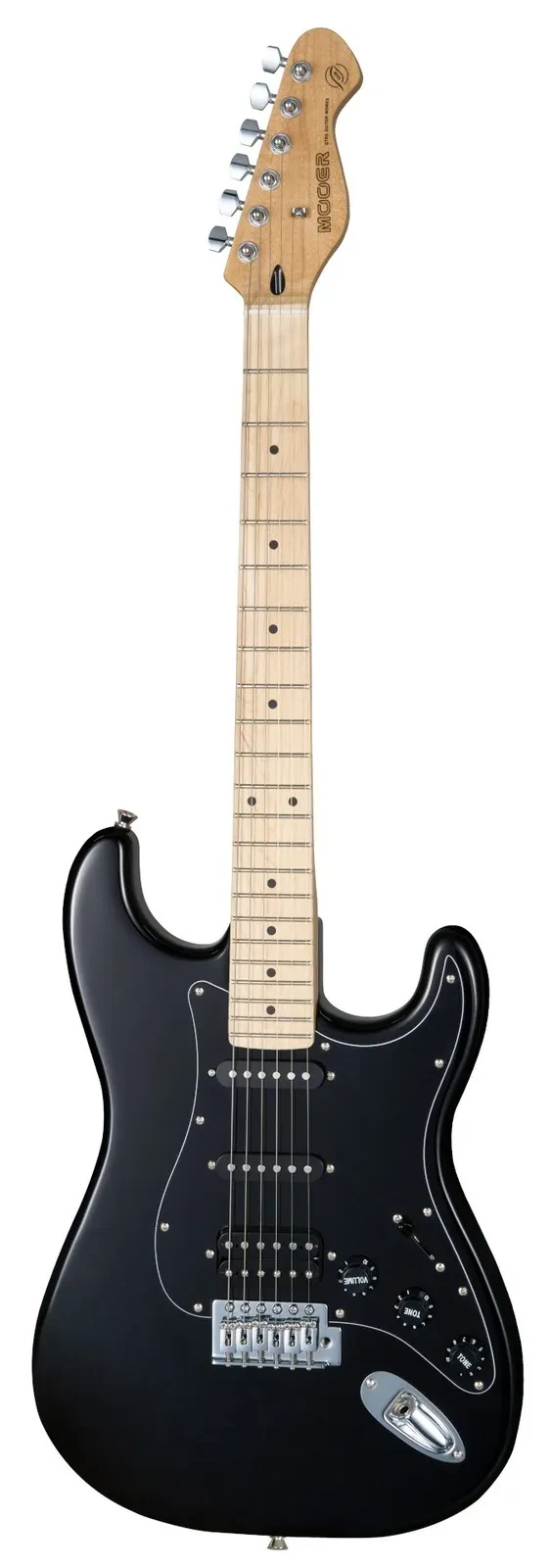 Электрогитара Mooer MSC11 Pro HSS, форма Stratocaster, цвет черный, с чехлом