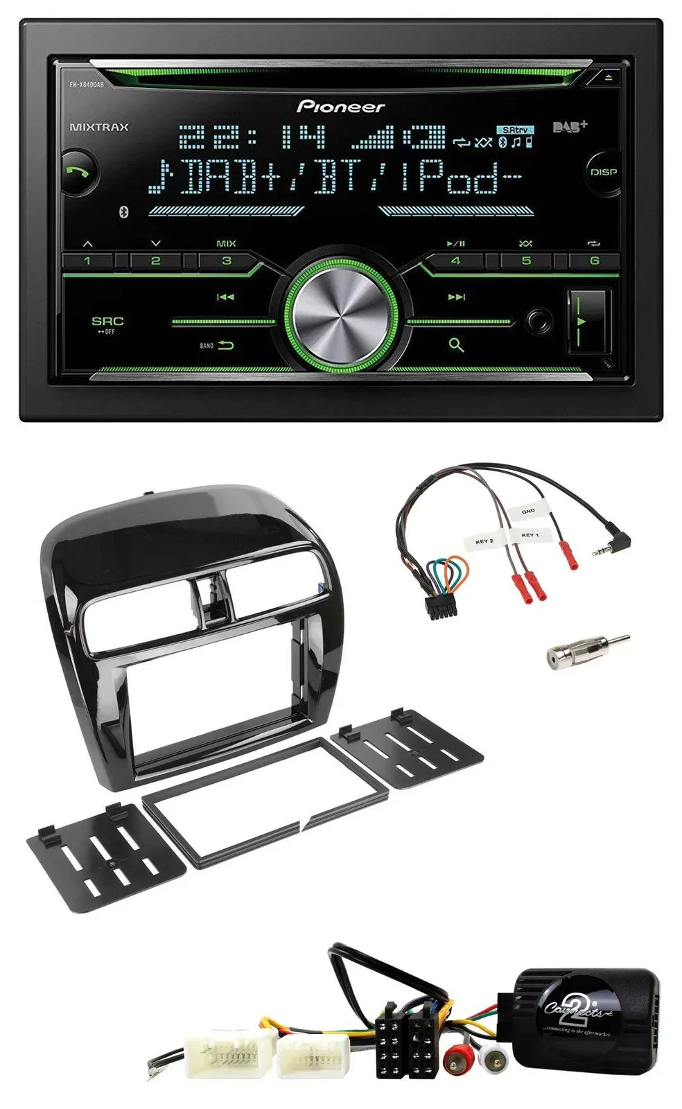 Автомагнитола Pioneer Bluetooth DAB 2DIN USB CD для Mitsubishi Mirage Space Star