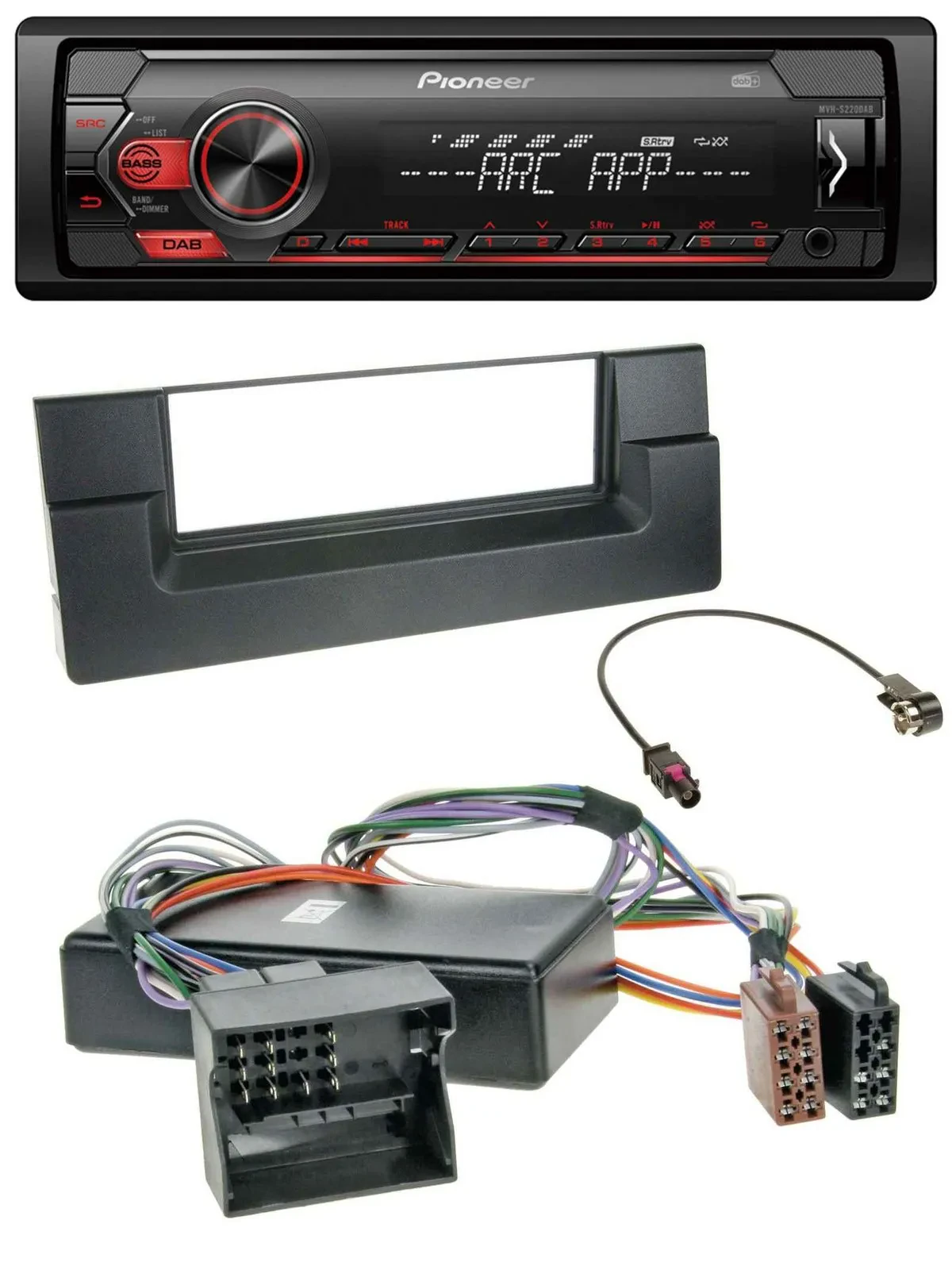 Pioneer DAB 1DIN MP3 AUX USB Autoradio für BMW X5 E53 5er E39 Aktivsystem Quadlo