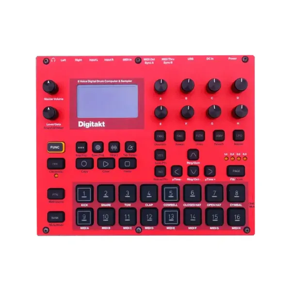 Защитная накладка для музыкального оборудования Xpowers Design Elektron Digitakt Red