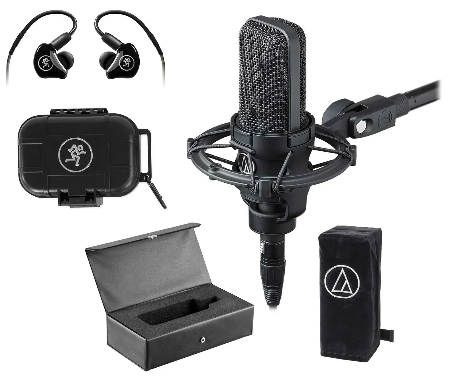 Микрофон конденсаторный Audio-Technica AT4033A (набор) с shockmount и мониторами Mackie Bluetooth