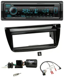 Автомагнитола Kenwood Bluetooth DAB USB CD для Fiat Doblo 2012–2015, черный глянец