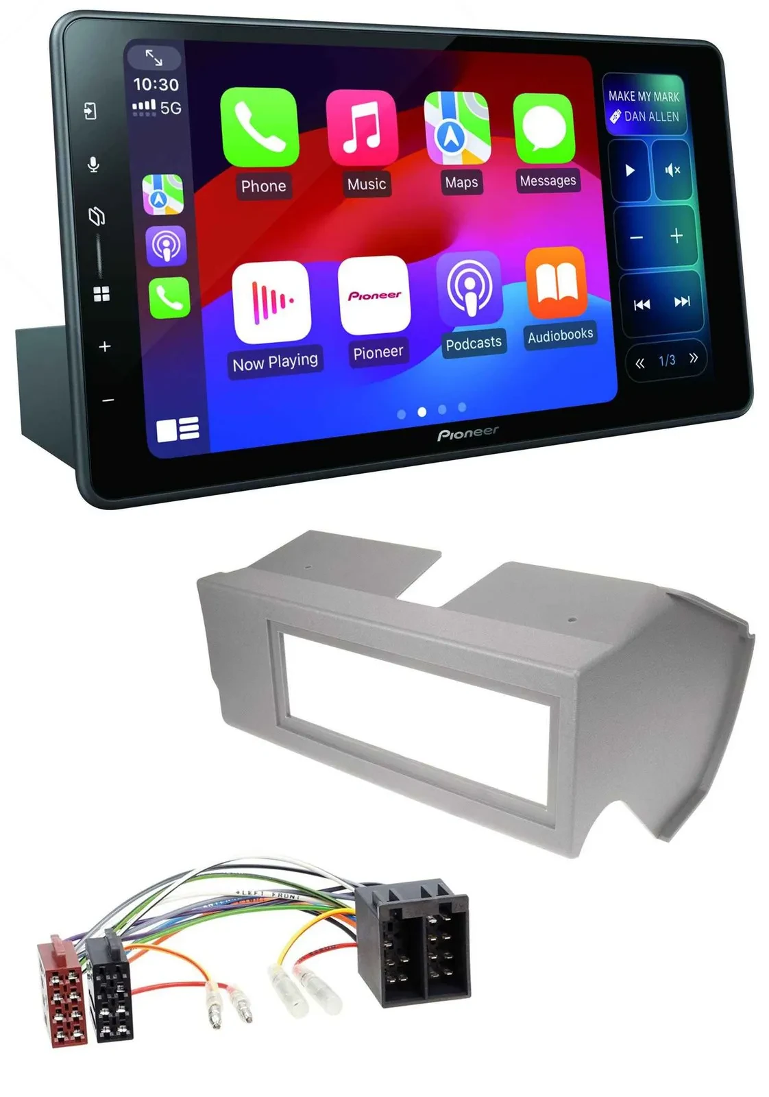 Pioneer Bluetooth DAB MP3 USB Autoradio für Fiat Panda (bis 2002) - grau
