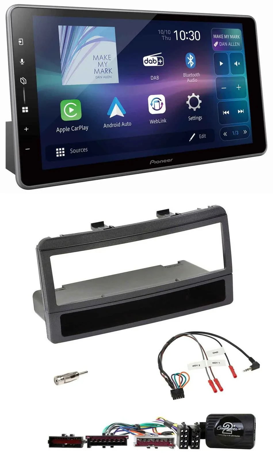 Pioneer Bluetooth USB DAB Lenkrad Autoradio für Ford Focus Escort Fiesta schwarz