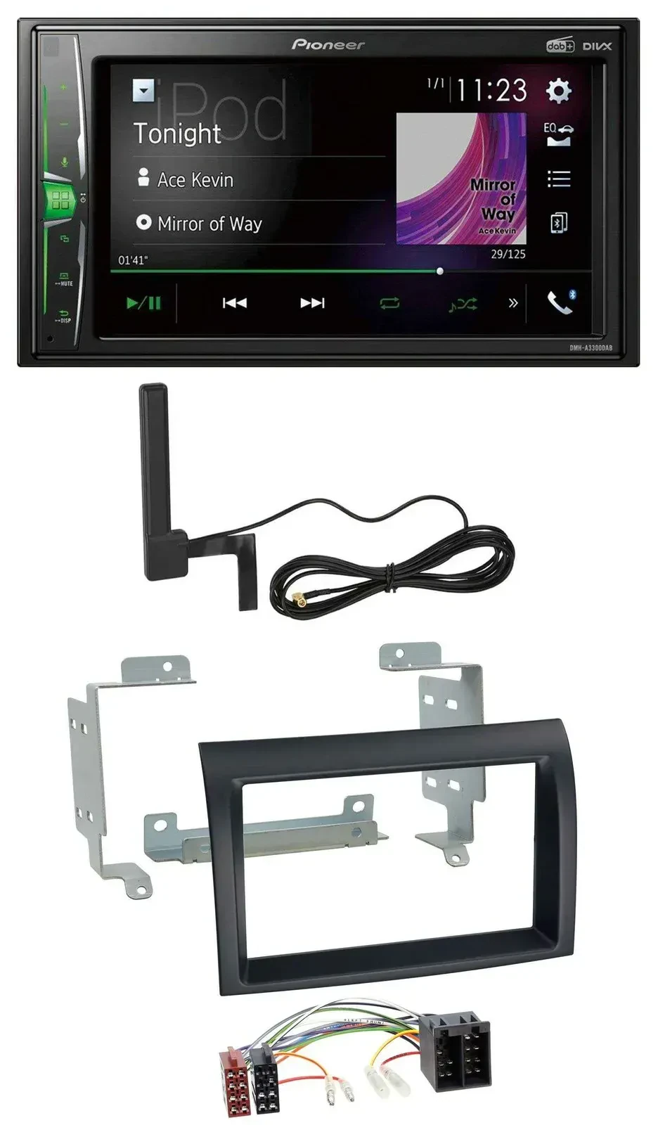 Автомагнитола Pioneer 2DIN, Bluetooth, DAB, MP3, AUX для Fiat Ducato 2006–2011, Citroen Jumper