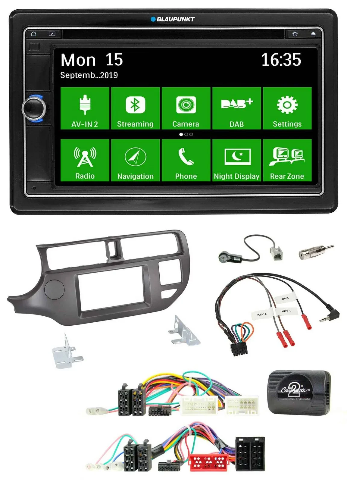 Автомагнитола Blaupunkt 2DIN Bluetooth DAB USB TMC Navigation для Kia Rio 2011–2015 (UB)