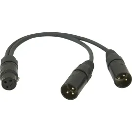 Pro Co Y Mic Cable Female XLR-2 Male XLR 1 Ft