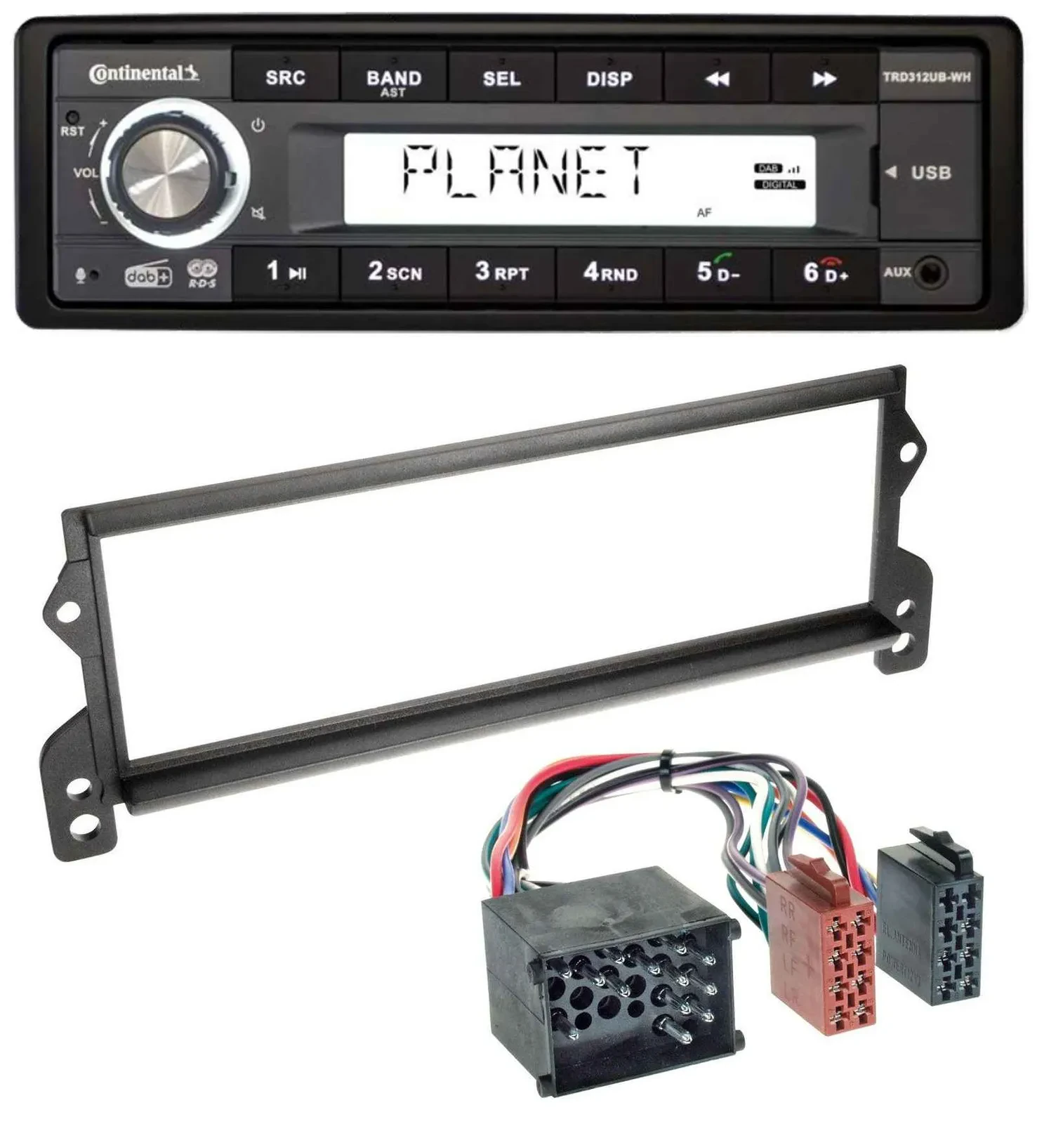 Continental USB 1DIN AUX DAB MP3 Autoradio für Mini (bis 2002, Rundpin)