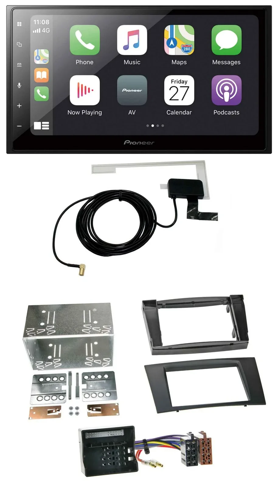 Pioneer USB MP3 2DIN Bluetooth DAB Autoradio für Mercedes E-Klasse S211 03-09 Ru