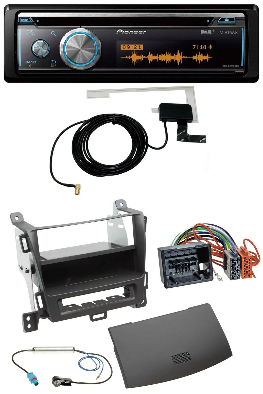 Автомагнитола Pioneer CD, Bluetooth, DAB, MP3, USB для Opel Zafira Tourer (с 2012), черный