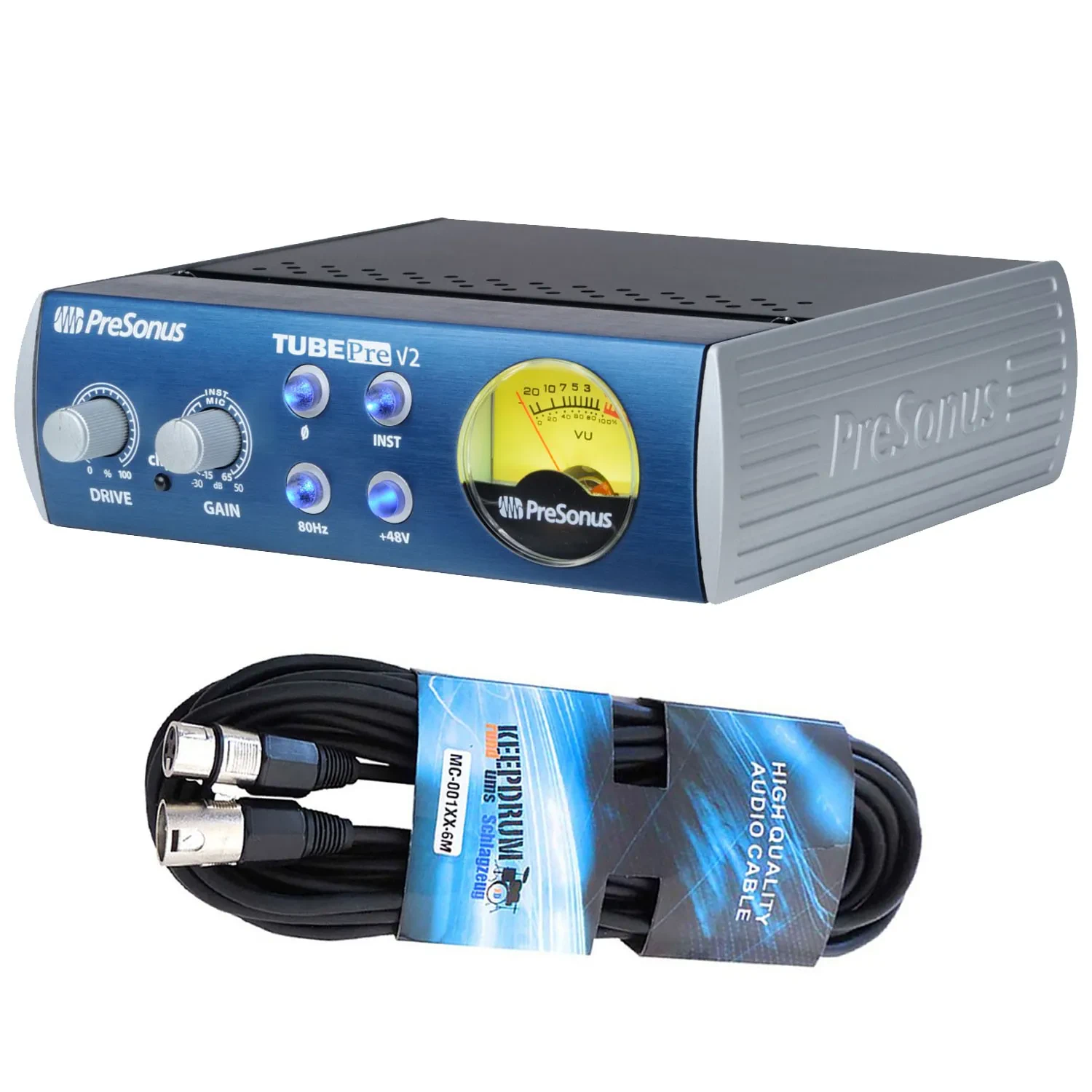 Микрофонный предусилитель PreSonus TubePre V2 ламповый с микрофонным кабелем keepdrum