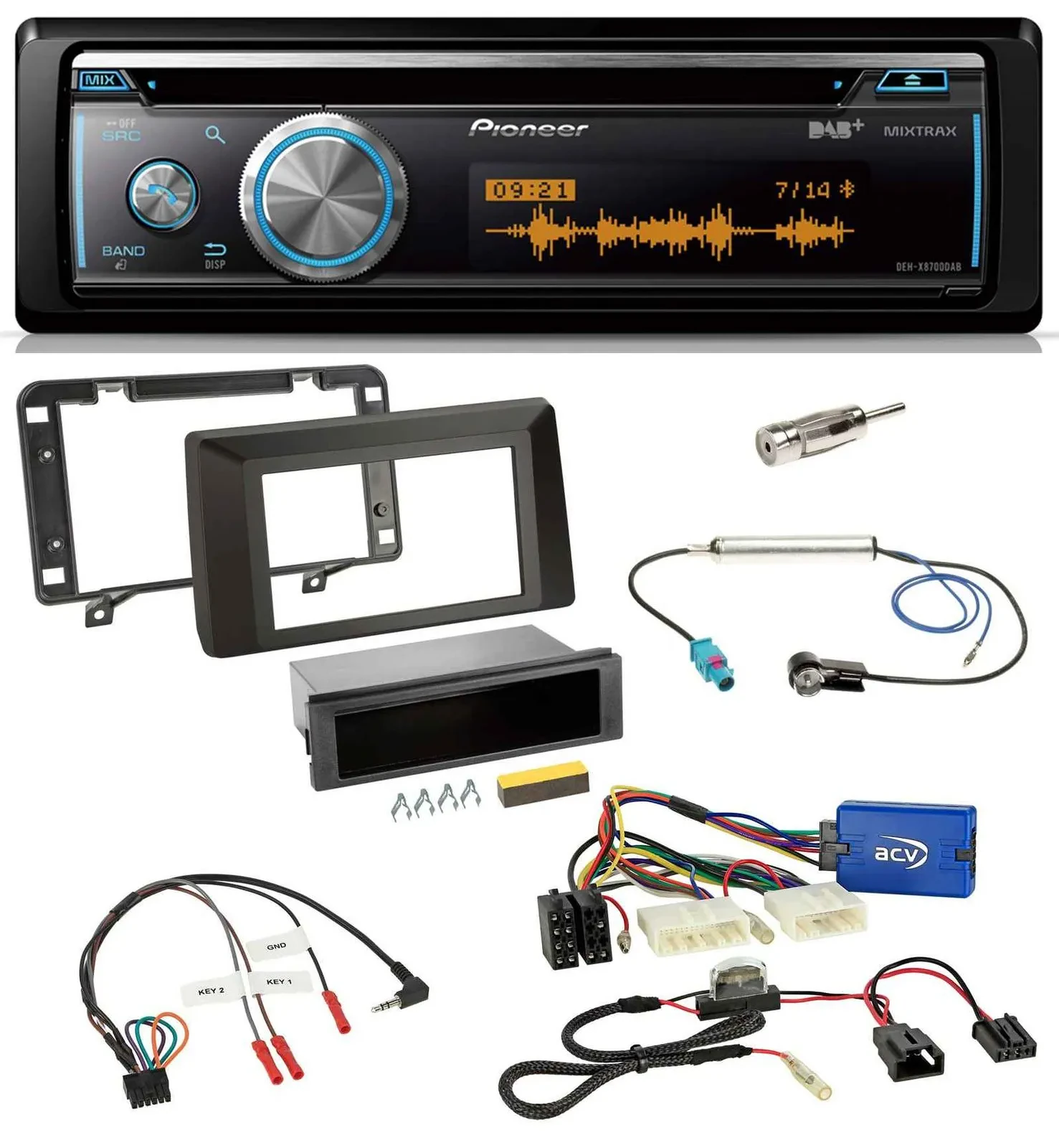 Pioneer Lenkrad DAB USB CD Bluetooth Autoradio für Dacia Duster ab 2021