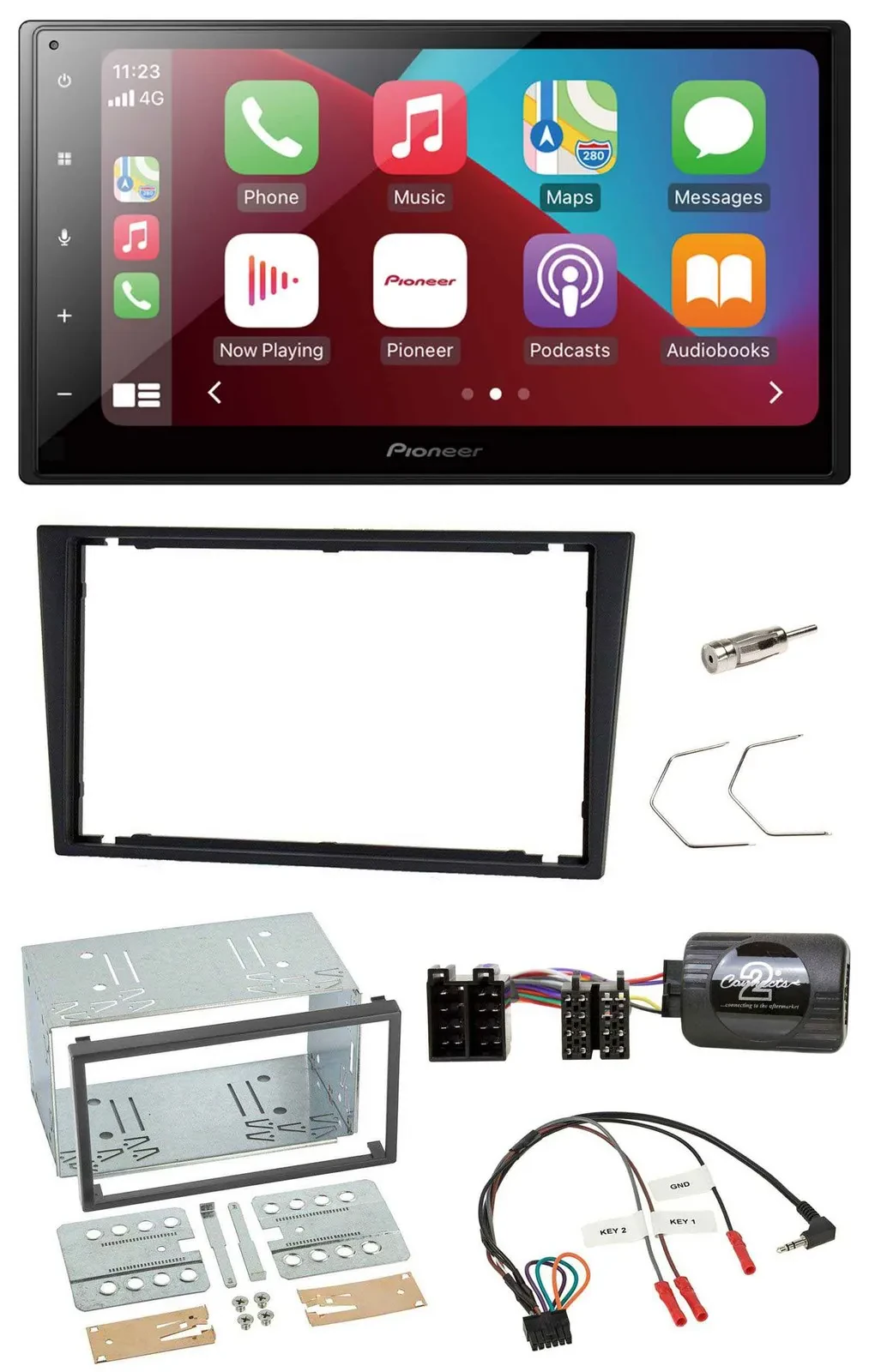 Pioneer USB Lenkrad DAB 2DIN Bluetooth Autoradio für Opel Corsa C Vectra C charc
