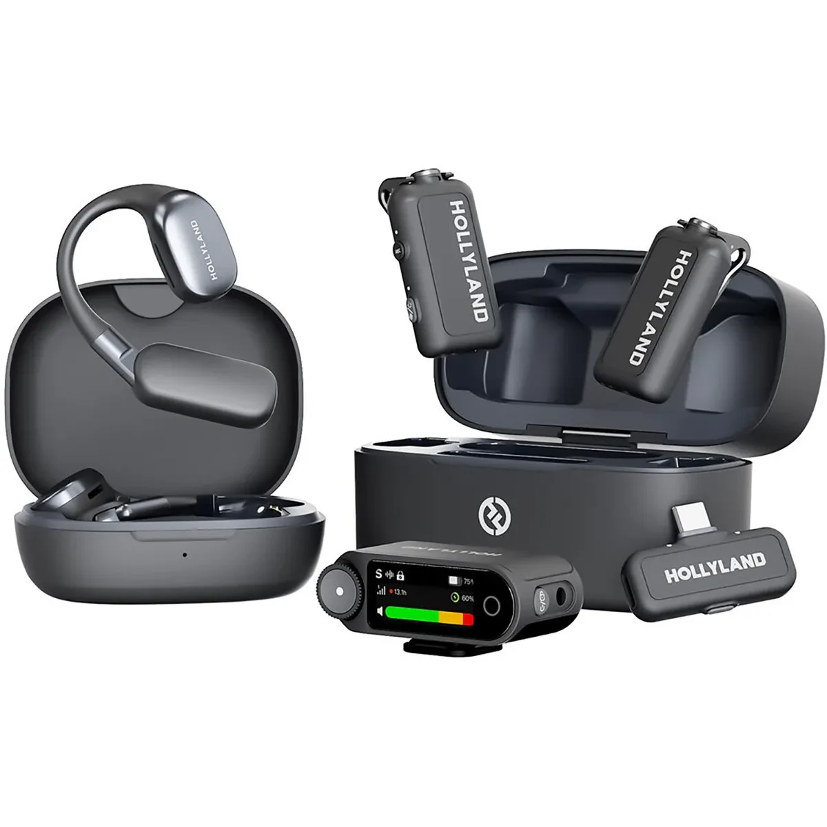 Hollyland LARK MAX 2 Combo 2.4GHz 2-Person Wireless Lavalier Microphone System,