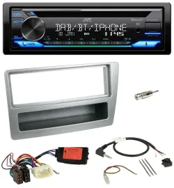 Автомагнитола JVC Bluetooth, USB, DAB, CD для Honda Civic 2004–2006, серебристая